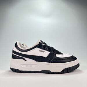 PUMA Cali Dream Black White Leather Platform Shoes 392730-08 Women’s Size 7
